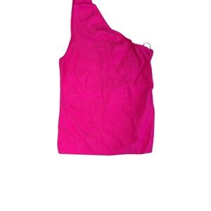 Maeve by Anthropologie Vibrant Pink One-Shoulder Top